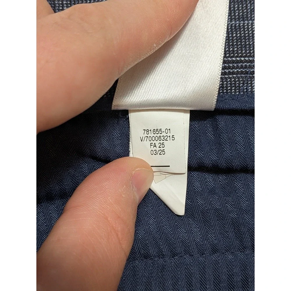 Banana Republic Men's 42x32 Blue Plaid Dress Pants Slim Tapered Fit